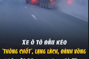 Xe ô tô đầu kéo "thông chốt", lạng lách, đánh võng trên QL 1A đoạn qua Hà Tĩnh