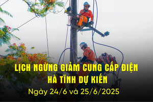 Lịch cắt điện Hà Tĩnh dự kiến ngày hôm nay 24/6 và ngày mai 25/6/2025.