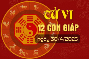 Tử vi hàng ngày - Tử vi 12 con giáp hôm nay ngày 30/4/2025.