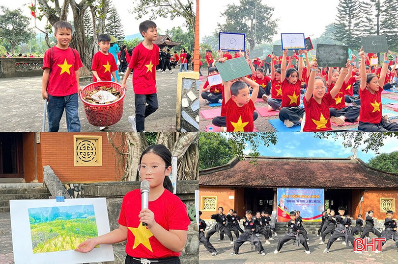 Các hoạt động tại chương trình ngoại khóa “Tự hào Đại danh Y Hải Thượng Lãn Ông Lê Hữu Trác” được học sinh Trường Tiểu học thị trấn Phố Châu hào hứng tham gia. bqbht_br_z6121116554280-8bccf4be0b3ca1408f9d52a059c409e9.jpg
