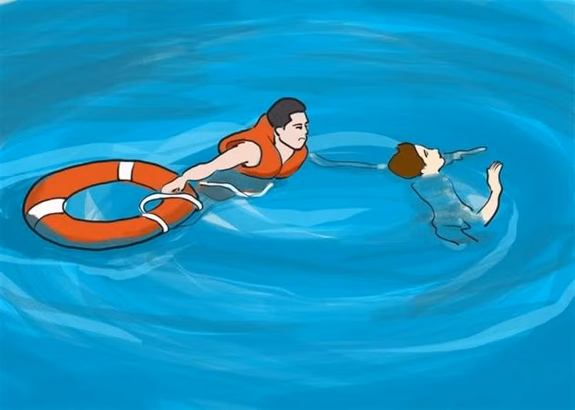 Sử dụng phao tiếp cận phía sau để cứu nạn nhân.