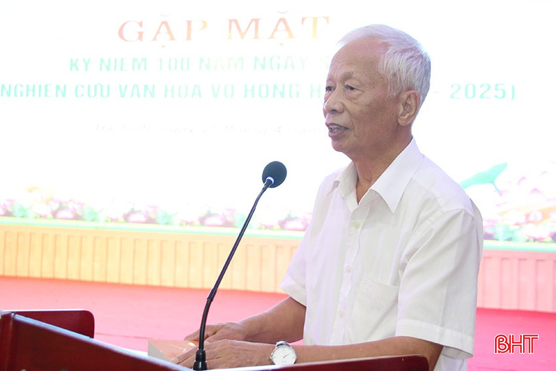 Giáo sư Nguyễn Huy Mỹ phát biểu tại buổi gặp mặt. bqbht_br_img-9648.jpg