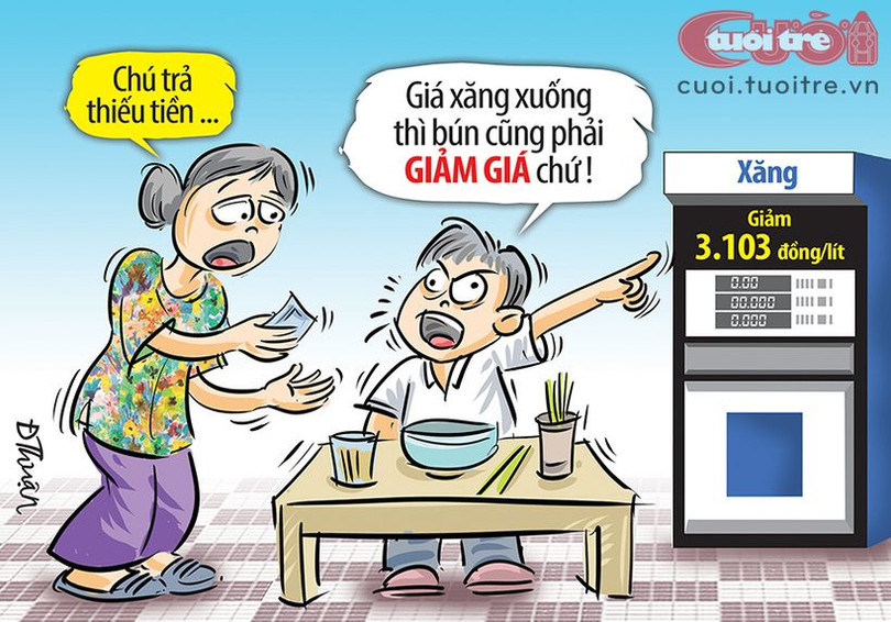 GÓC HÀI HƯỚC: Xăng giảm rồi nè bà chủ!