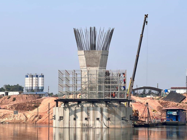 Cầu nối Thái Lan với tỉnh của Lào giáp Hà Tĩnh hoàn thành 70%