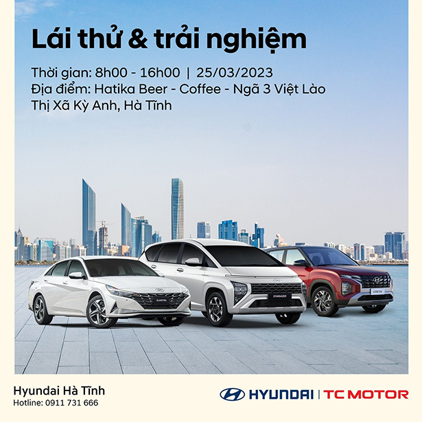 Lái thử xe Hyundai tại TX Kỳ Anh