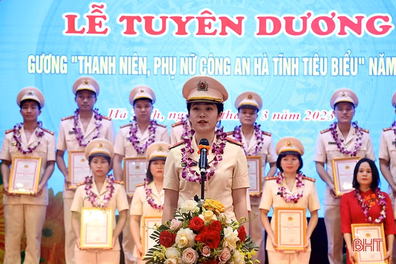 Tuyên dương 18 thanh niên, phụ nữ Công an Hà Tĩnh tiêu biểu
