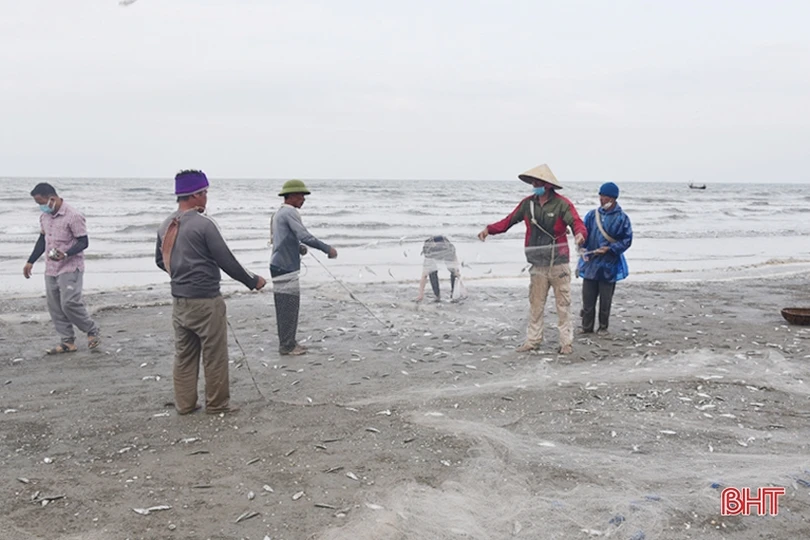 Các tổ lưới rùng của ngư dân Thịnh Lộc vào mùa khai thác hải sản