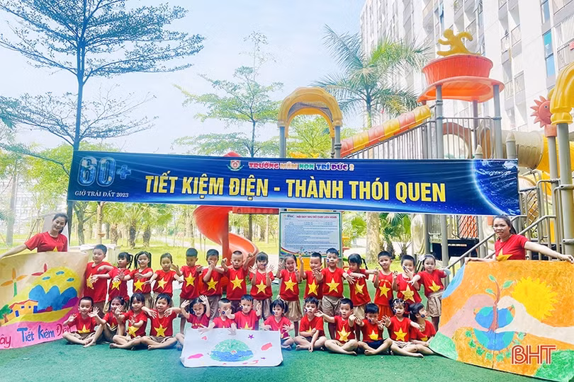 Giờ Trái đất của các bé mầm non Trí Đức: Hành động nhỏ - ý nghĩa lớn”