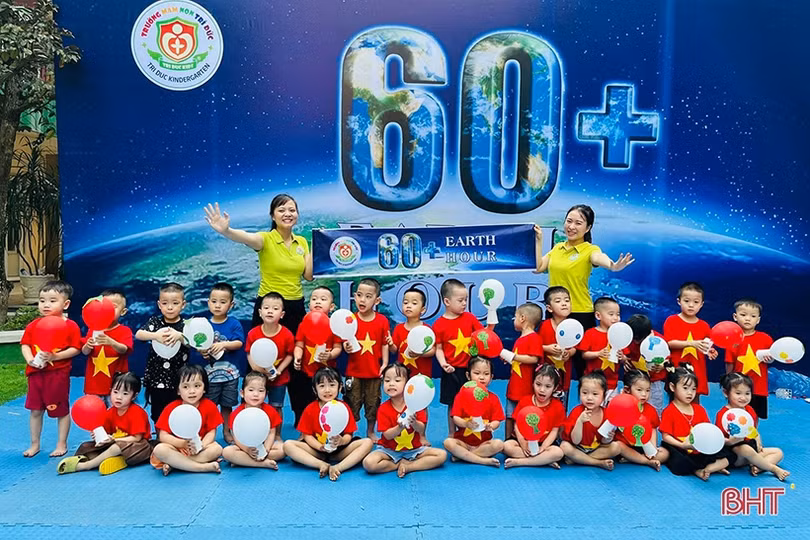 Giờ Trái đất của các bé mầm non Trí Đức: Hành động nhỏ - ý nghĩa lớn”