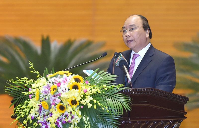 Thủ tướng Chính phủ Nguyễn Xuân Phúc dự, phát biểu chỉ đạo hội nghị Quân chính toàn quân. Ảnh: VGP/Quang Hiếu thu tuong nguyen xuan phuc du hoi nghi quan chinh toan quan