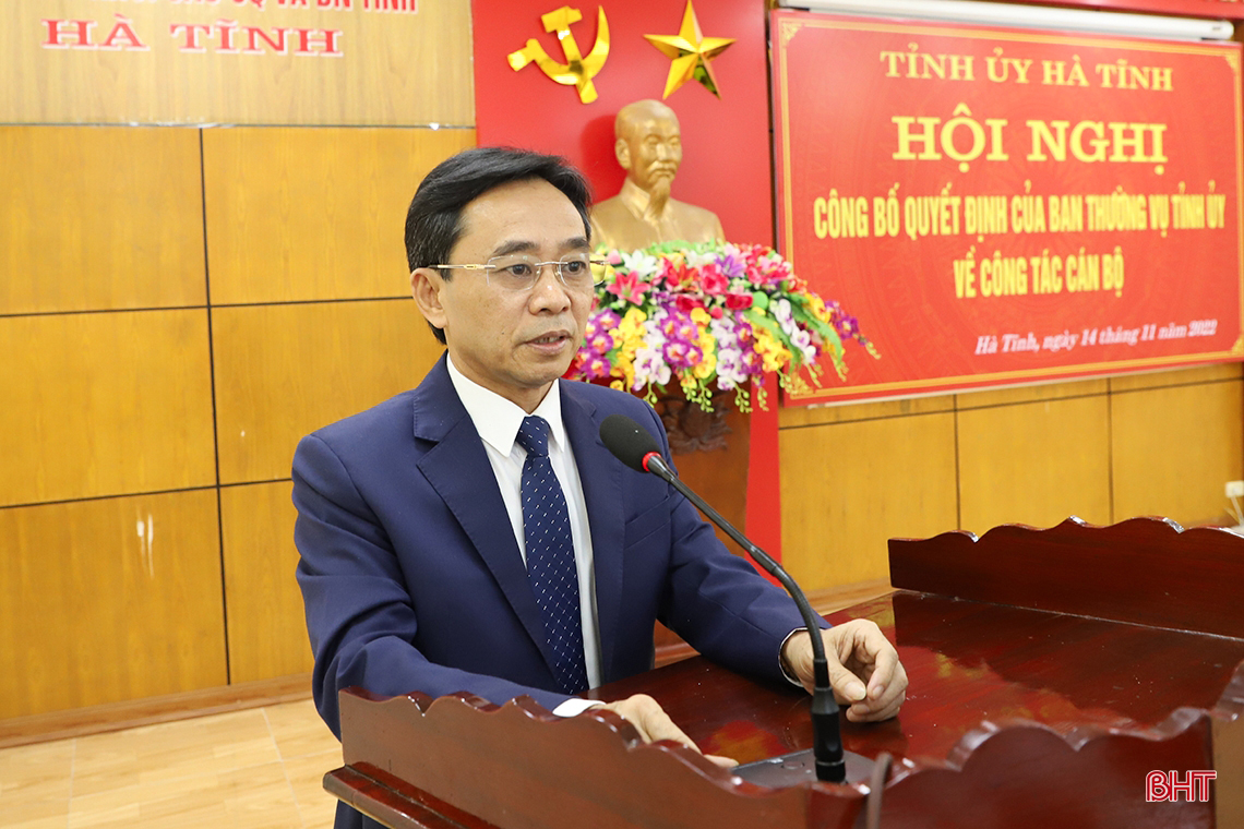 Ban Thường vụ Tỉnh ủy Hà Tĩnh công bố các quyết định về công tác cán bộ
