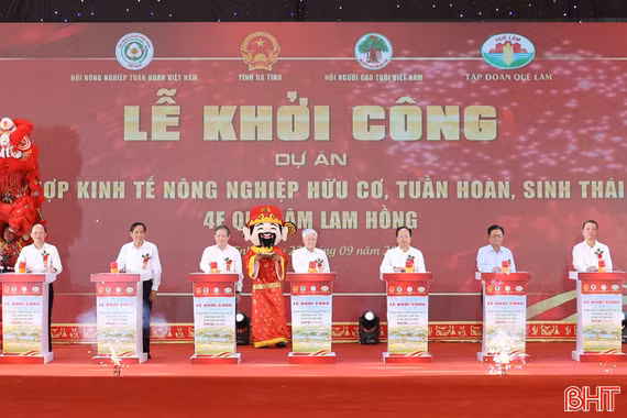 Khởi công Tổ hợp kinh tế nông nghiệp hữu cơ, tuần hoàn, sinh thái 4F Quế Lâm Lam Hồng 