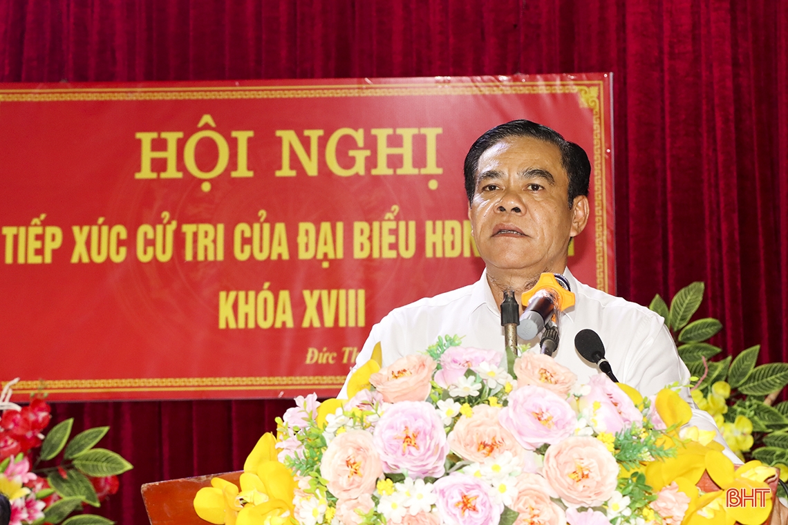 Chủ tịch UBND tỉnh Võ Trọng Hải tiếp xúc cử tri tại huyện Đức Thọ