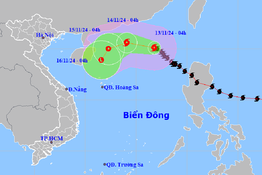 Bão số 8 giật cấp 11, di chuyển theo hướng Tây Tây Bắc