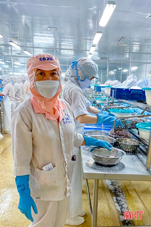 Chị Hoan đã tự mày mò, học hỏi và cho ra đời nhiều ý tưởng, sáng kiến kinh nghiệm, được ứng dụng hiệu quả vào dây chuyền chế biến thủy sản. bqbht_br_h8.jpg