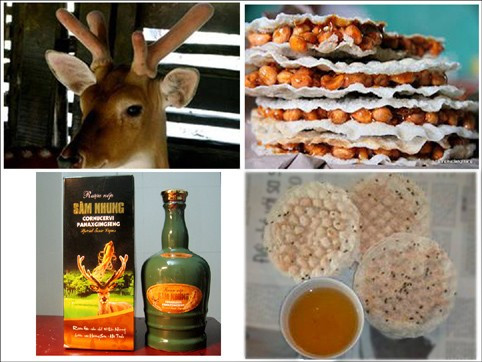 Lễ vật của Hà Tĩnh dâng lên Giổ Tổ Hùng Vương gồm 2 sản vật nổi tiếng: kẹo cu đơ và nhung hươu.