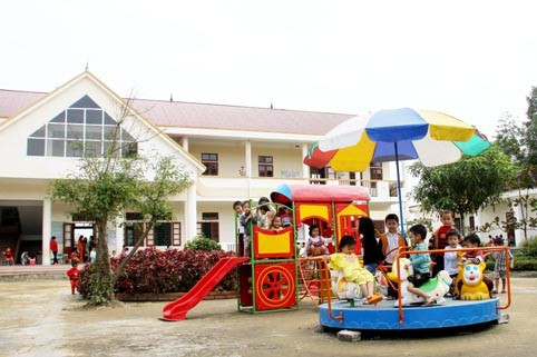 Trường Mầm non Gia Phố (Hương Khê) được đầu tư xây dựng theo tiêu chí NTM. Ảnh: Bá Tân