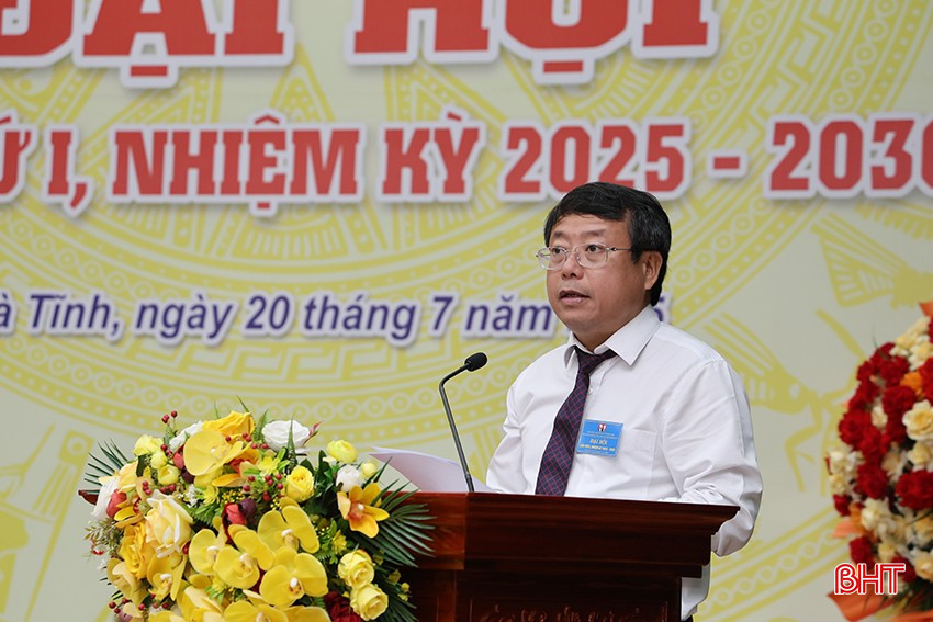 Phó Chủ tịch UBND tỉnh Hà Tĩnh Dương Tất Thắng phát biểu tại đại hội. bqbht_br_img-4904.jpg
