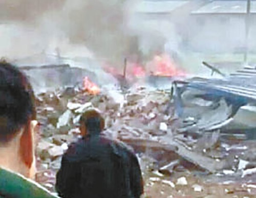 Hiện trường vụ nổ.