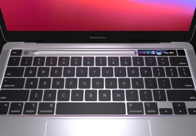 Lộ diện mô hình MacBook Pro với khay chứa bút cảm ứng