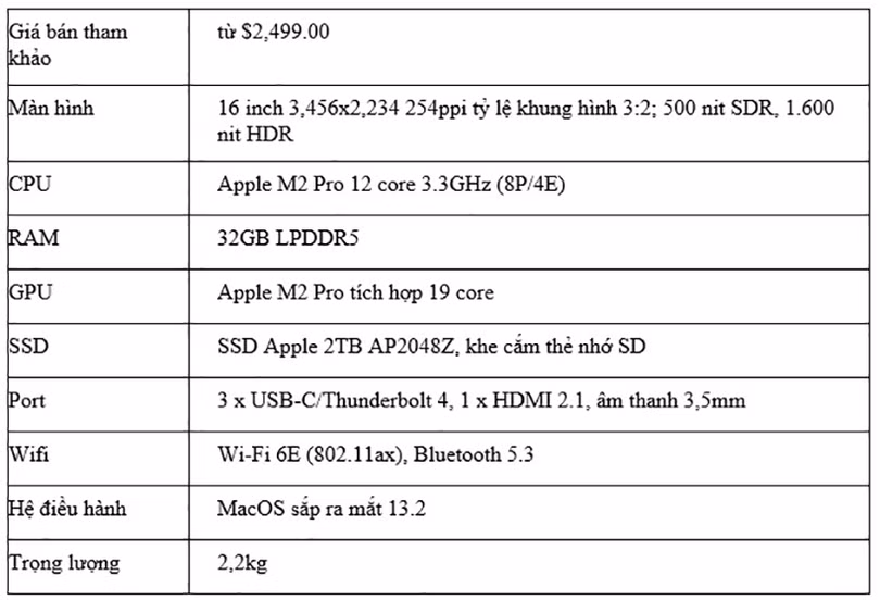 MacBook Pro 16 inch M2 2023 - kế tiếp của sự hoàn hảo