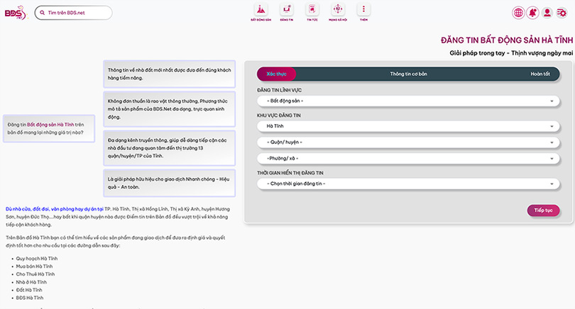 BDS NET đồng hành cùng thị trường bất động sản Hà Tĩnh