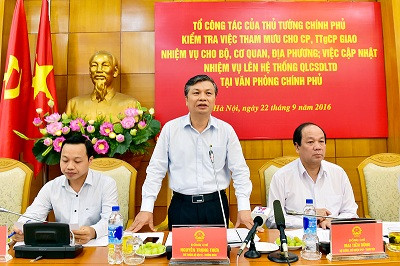 to cong tac cua thu tuong kiem tra van phong chinh phu