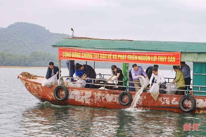 Vệ sinh môi trường và tái tạo nguồn lợi thủy sản tại hồ Kẻ gỗ