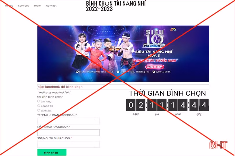 Cẩn thận trước bẫy lừa đảo bình chọn Tài năng nhí”