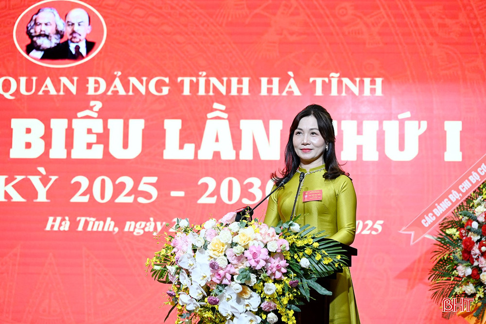 Đồng chí Nguyễn Thị Mai Thủy - Phó Bí thư chuyên trách Đảng ủy CCQ Đảng tỉnh phát biểu khai mạc. bqbht_br_dscd-2587.jpg