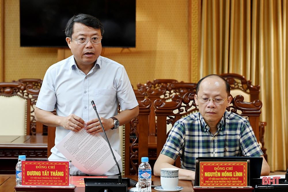 Phó Chủ tịch UBND tỉnh Dương Tất Thắng phát biểu tại cuộc họp. Phó Chủ tịch UBND tỉnh Dương Tất Thắng phát biểu tại cuộc họp.