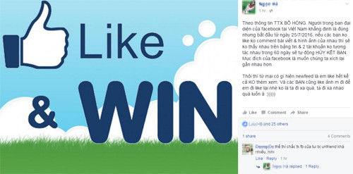 loan tin don facebook huy ket ban neu khong like