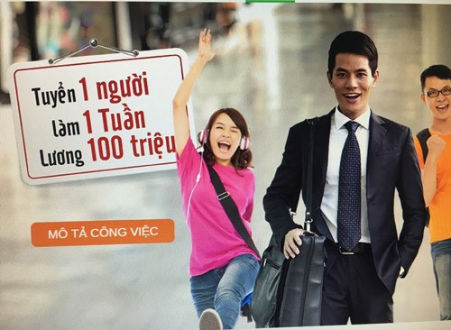 Thông tin tuyển dụng được đăng tải. soc ngan hang tuyen nguoi tieu 100 trieu dong trong mot tuan