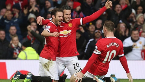 Bàn thắng: Rooney (12'), Mata (40'), Van Persie (71')