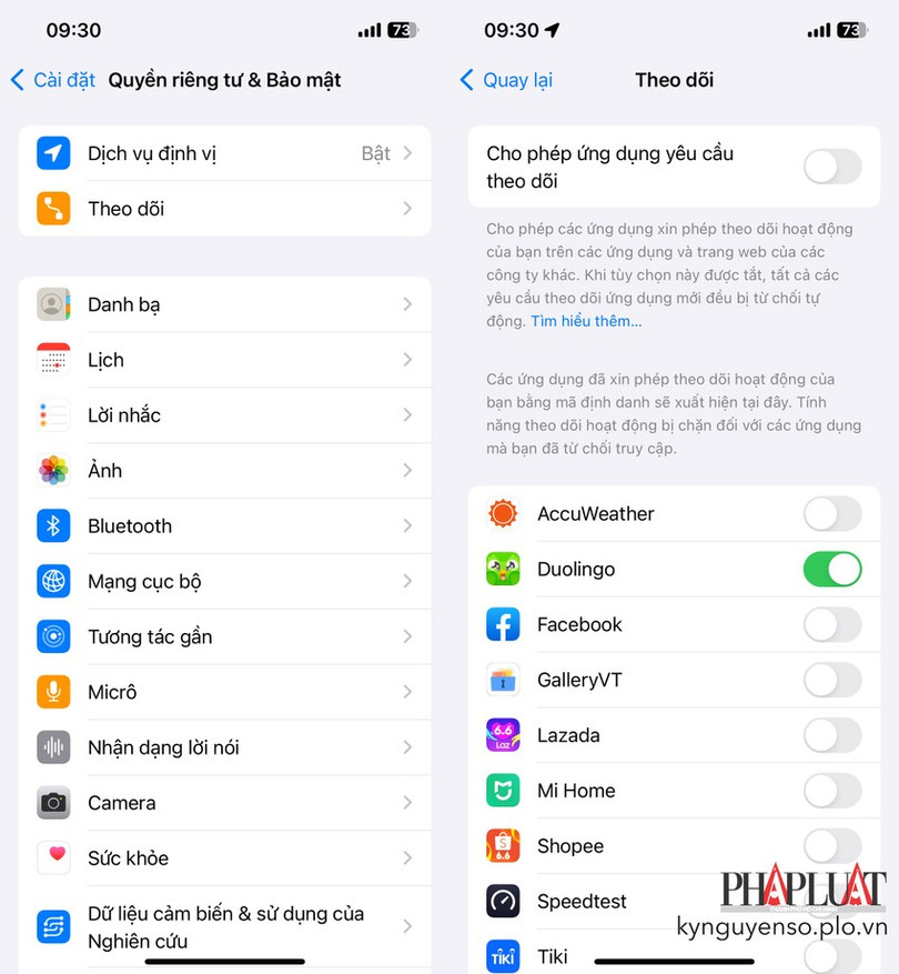 Cách ngăn các ứng dụng theo dõi trên iPhone