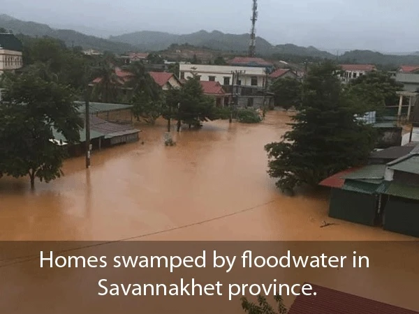 Mưa lớn gây lũ lụt tại các tỉnh Trung Lào, tiếp giáp biên giới Việt Nam