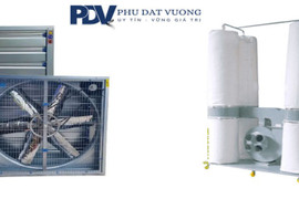 Kết hợp quạt thông gió vuông và quạt hút bụi túi vải cho nhà xưởng