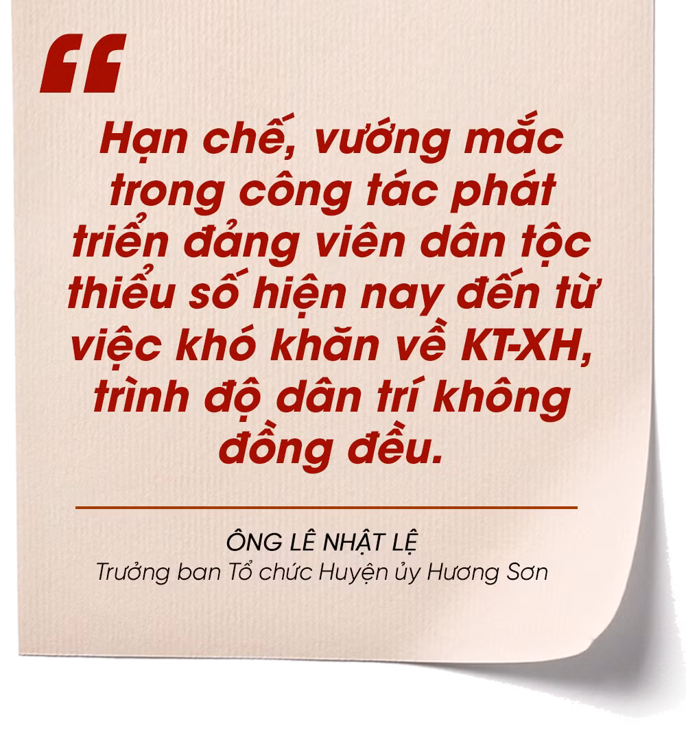 “Đội quân tiên phong” trong đồng bào dân tộc thiểu số ở Hà Tĩnh (Bài cuối): Tháo gỡ khó khăn, tập trung phát triển đảng viên, nhân rộng điển hình tiên tiến ảnh 16 “Đội quân tiên phong” trong đồng bào dân tộc thiểu số ở Hà Tĩnh (Bài cuối): Tháo gỡ khó khăn, tập trung phát triển đảng viên, nhân rộng điển hình tiên tiến