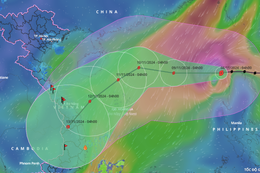 Bão số 7 mạnh cấp 14, giật cấp 17 trên vùng biển bắc Biển Đông