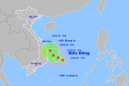 Áp thấp nhiệt đới hình thành, hướng về vùng biển Bình Định - Ninh Thuận