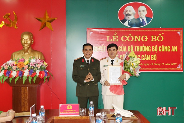 Bổ nhiệm, điều động 4 trưởng phòng nghiệp vụ Công an Hà Tĩnh