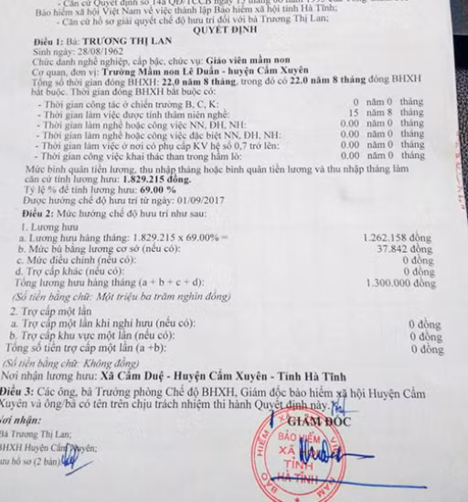 muc dong bhxh thap khien luong huu cua giao vien mam non thap