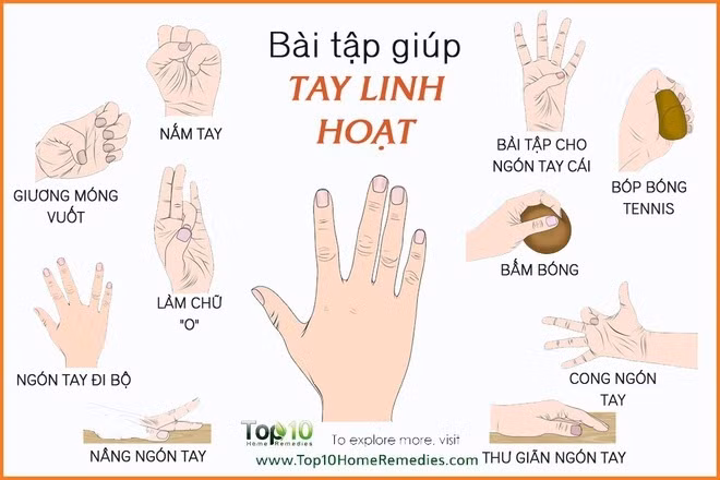 10 bai tap giup ban tay ngon tay linh hoat tranh bi viem khop
