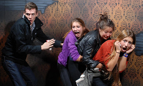 Cảm giác tích cực có thể "lây" khi cùng trải nghiệm nỗi sợ với người khác. Ảnh: Pinterest. ly do nhieu nguoi phan khich voi noi so ma quy