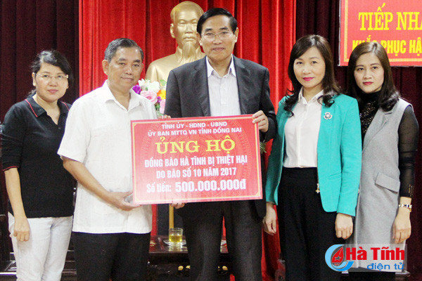 dong nai ho tro ha tinh 500 trieu dong khac phuc hau qua mua bao