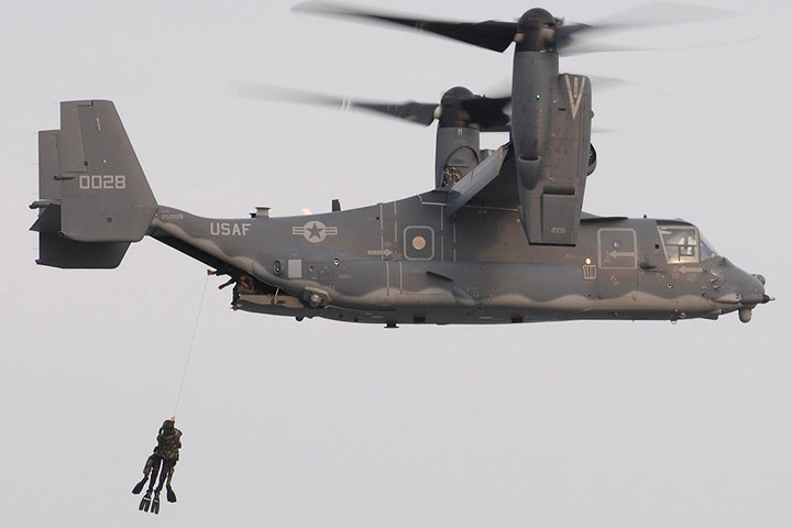 Hình ảnh máy bay quân sự đặc biệt CV-22 Osprey của không quân Mỹ