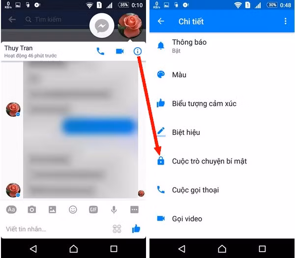 cach chat bi mat va gui tin nhan tu huy tren facebook messenger