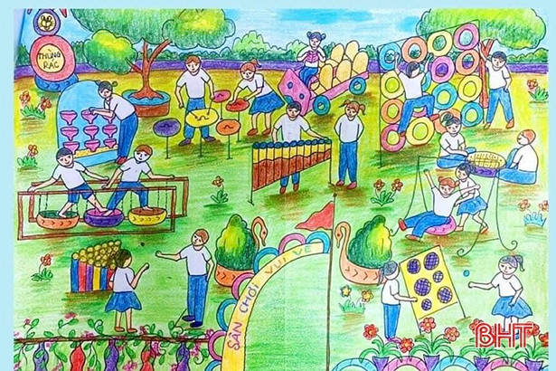 Thiếu nhi Hà Tĩnh giành giải ba cuộc thi thiết kế sân chơi tái chế toàn quốc