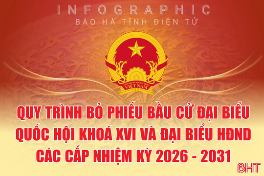 [Infographic] Quy trình bỏ phiếu bầu cử ĐBQH khoá XVI và đại biểu HĐND các cấp nhiệm kỳ 2026 - 2031
