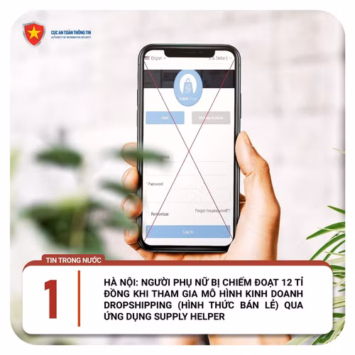 Người phụ nữ mất 12 tỷ đồng khi tham gia kinh doanh trên Supply Helper. Ảnh: Cục ATTT.